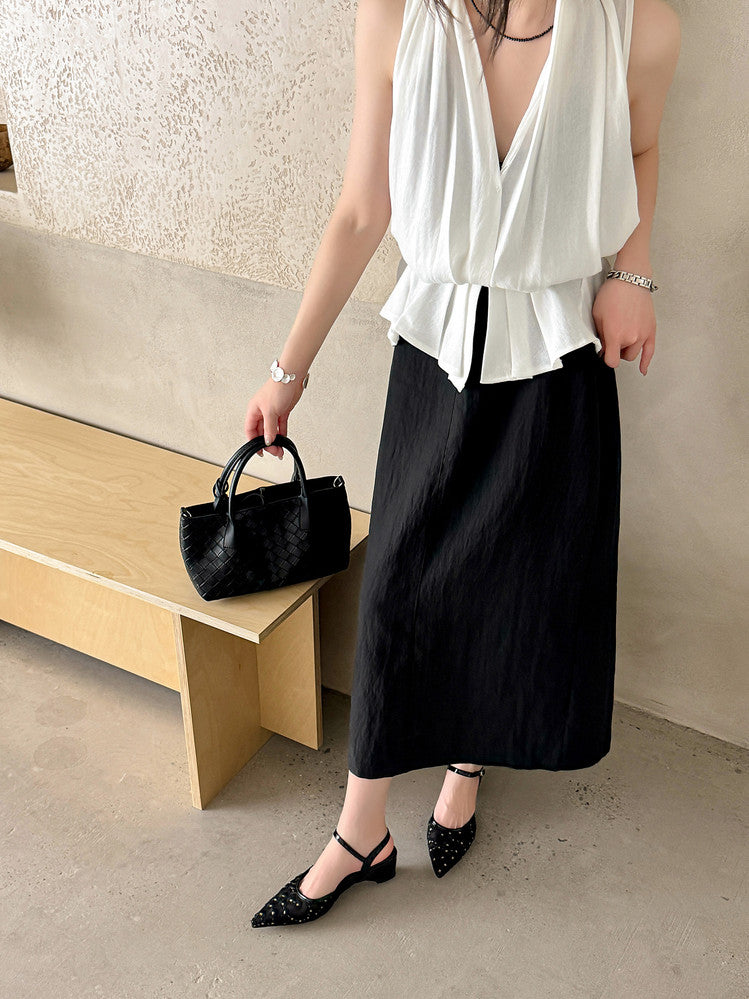 Karin Luna In Stock Spot Goods Embroidered Daisy Sheepskin Mesh Elegant Closed-Toe Slippers