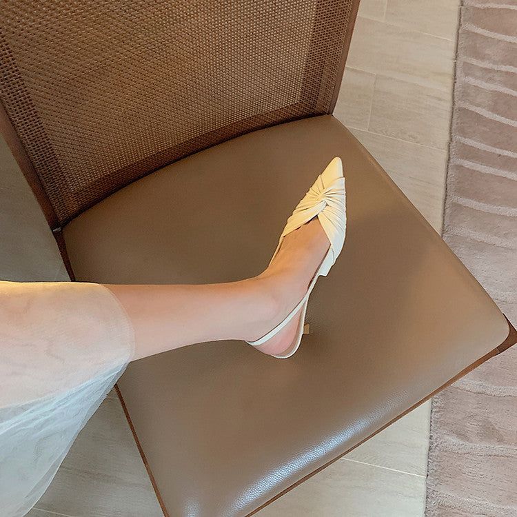 Karin Luna In Stock In Stock  Exquisite Pointed Toe Backless Closed-Toe Stiletto Sandals