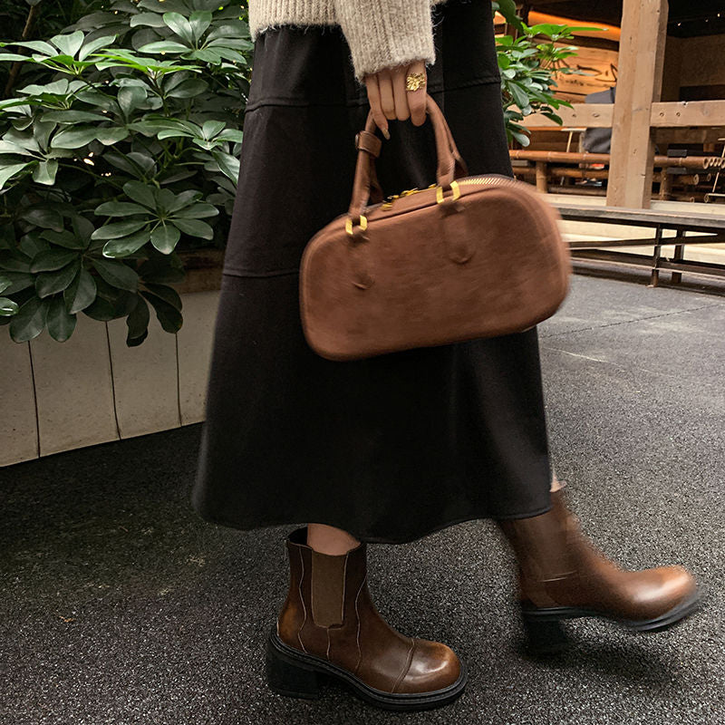 Karin Luna In Stock Spot Goods  Round Toe Stretch Round Toe Chelsea Short Boots