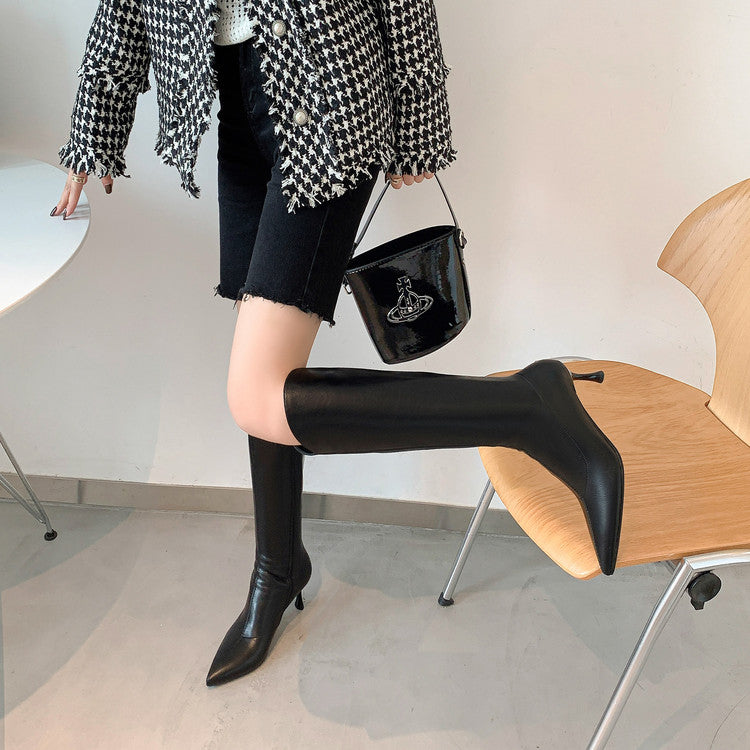 Karin Luna Elegant Style v Pointed Toe Stiletto Long Boots