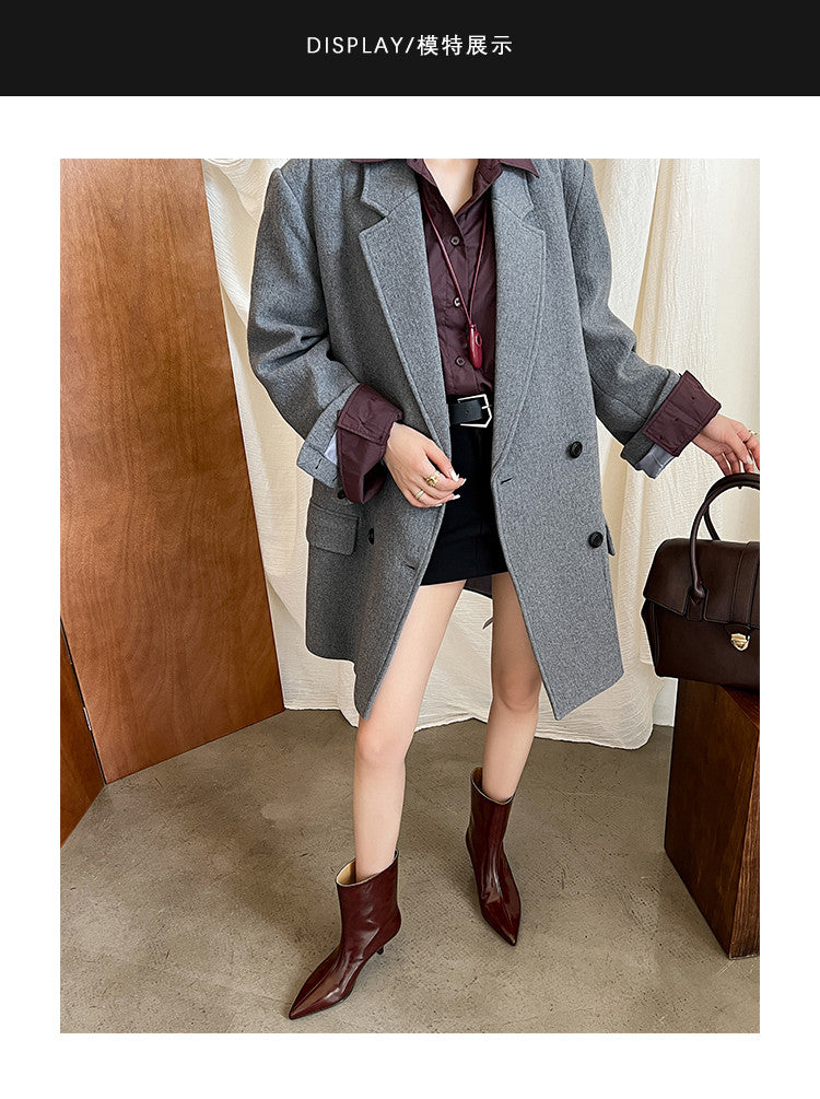 Karin Luna In Stock Spot Goods Minimalist Tube Kitten Heel Short Boots