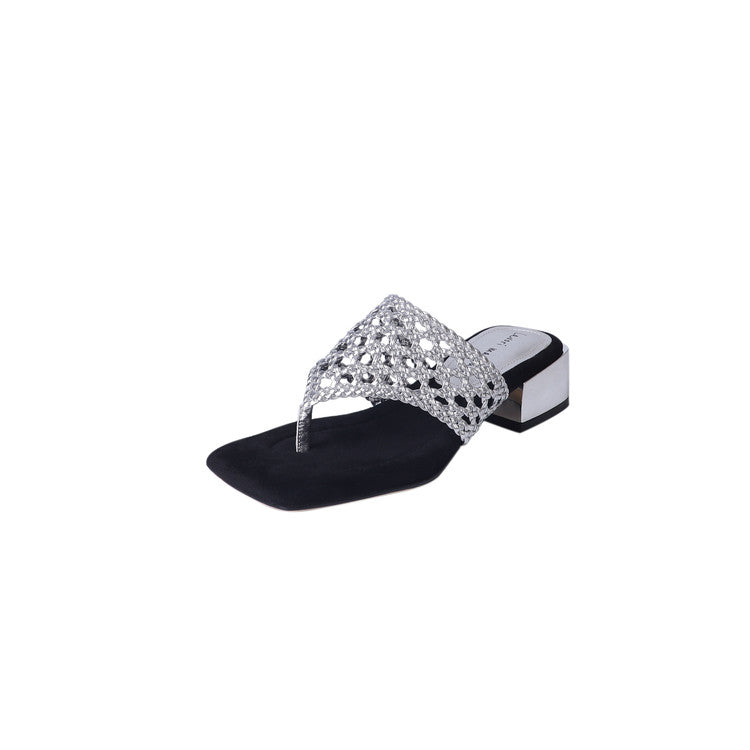 Karin Luna Hot-Selling Braided Style  In stock Toe-strap Woven Sofa Insole Slippers