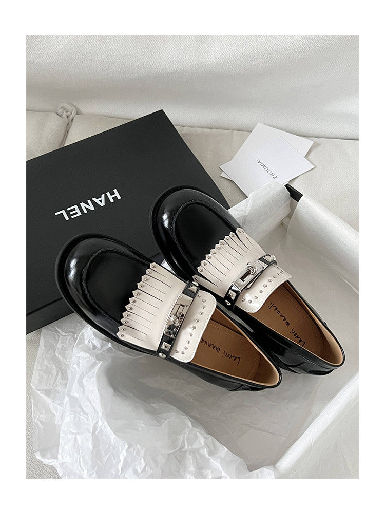 Karin Luna Casual Shoes Series~ Spot Goods Spot Goods Hot-selling Tassel Element Small Gold Buckle Single Shoes