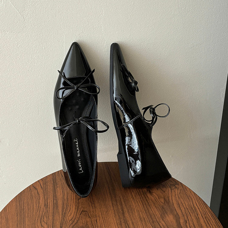Karin Luna In Stock Spot Goods  Hot-selling Element Bowknot Square Toe Pointed Toe Single Shoes