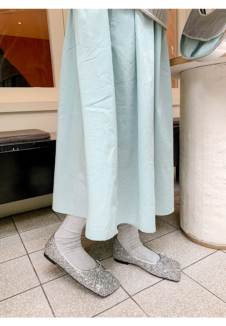 Karin Luna In Stock Spot Goods  Hurry up and grab this hot item!！Square-Toed Flat Granny Shoes