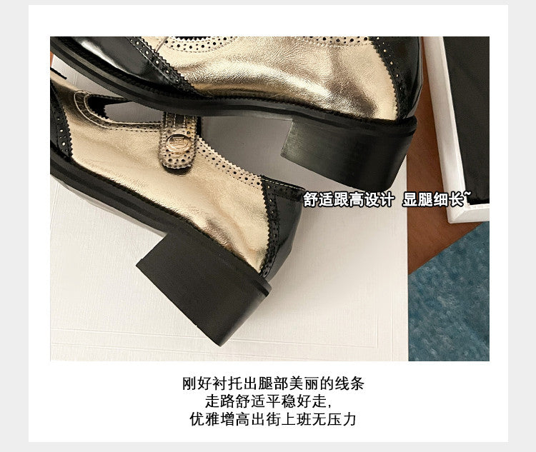 Karin Luna In Stock Spot Goods  Color Matching t Round Toe British Style Single Shoes
