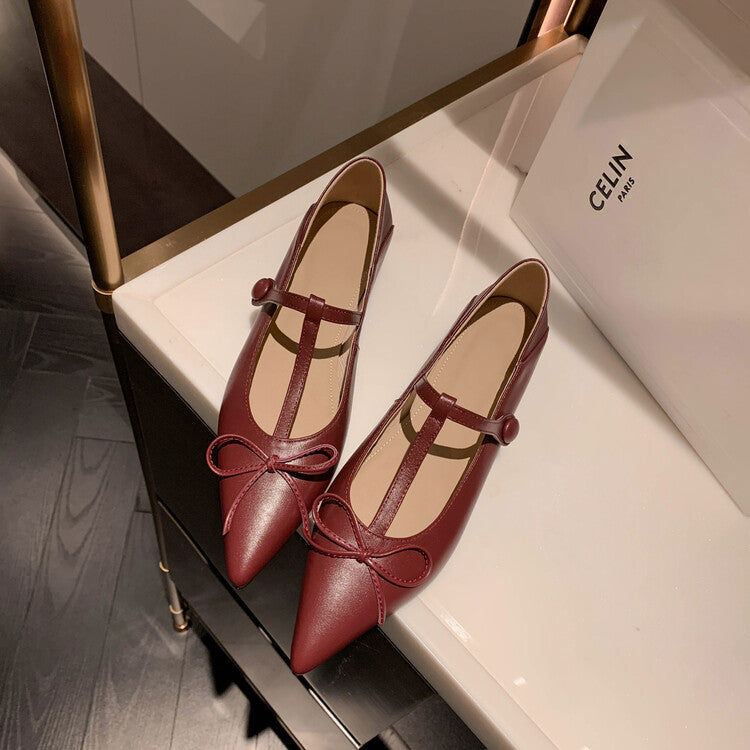 Karin Luna is a perfect Korean drama heroine~French Retro Style Full leather inside and out Pointed Bowknot