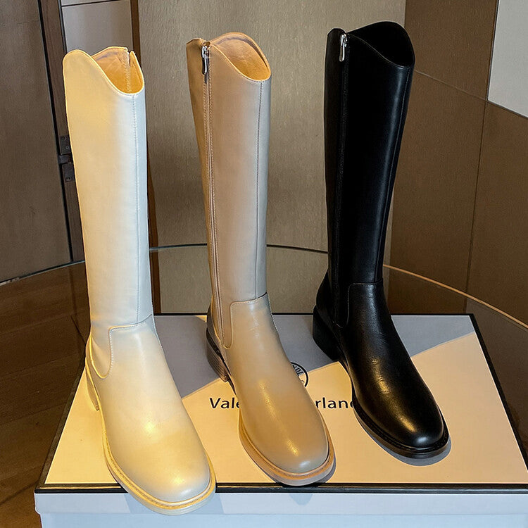 Karin Luna In Stock  Cowhide Niche Versatile Style Knight Boots