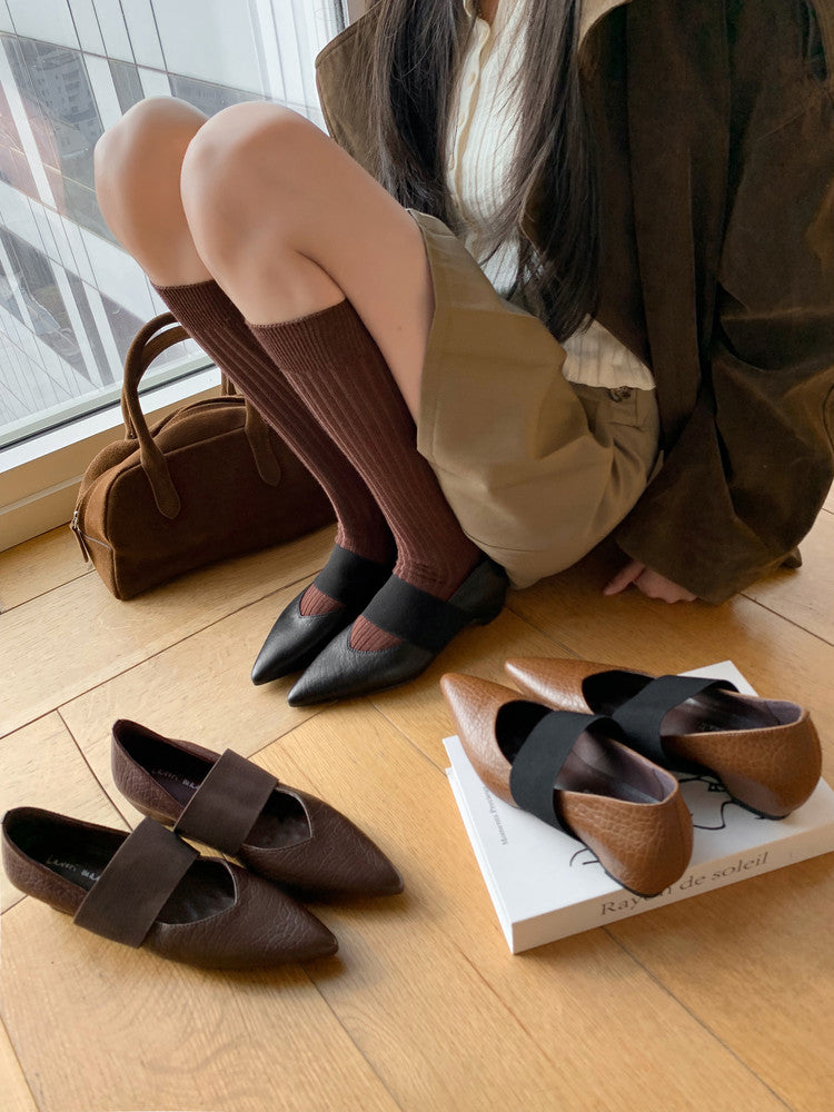 Karin Luna  Popular Pointed Toe Hidden Heel Strap Single Shoes