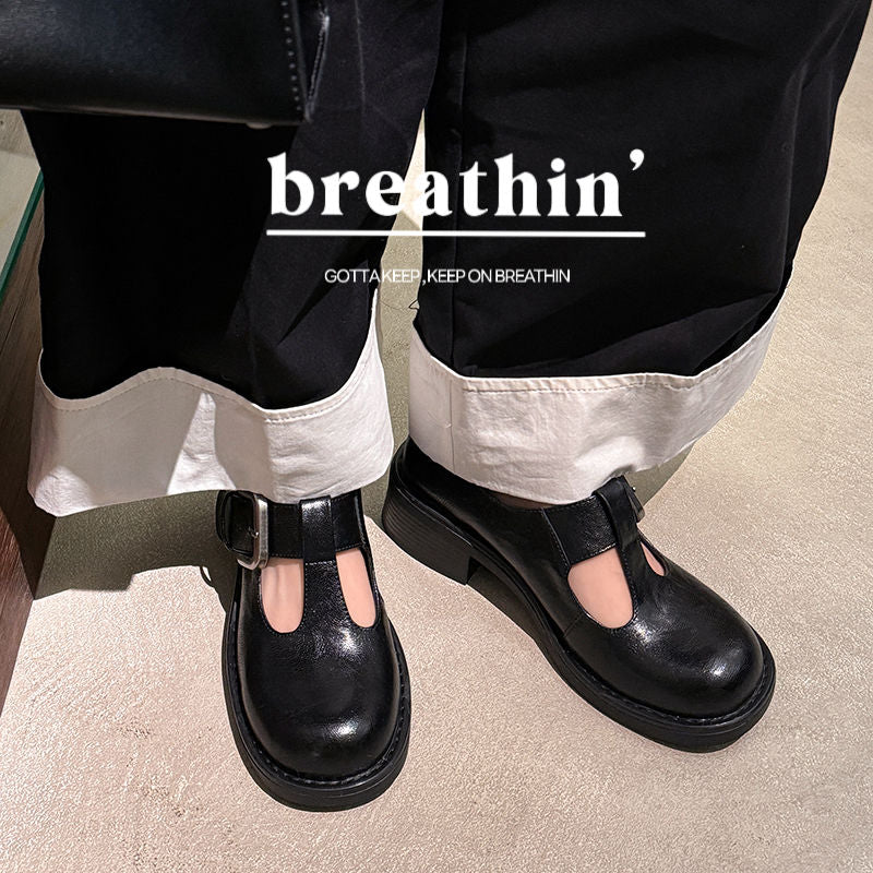 Karin Luna In Stock Spot Goods round Head t Round Toe British Style Single Shoes