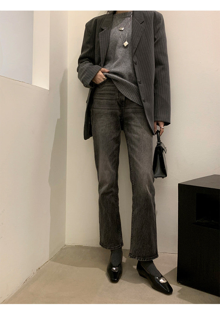 Karin Luna In Stock Spot Goods  Small Metal Decoration Thick Heel Single Shoes