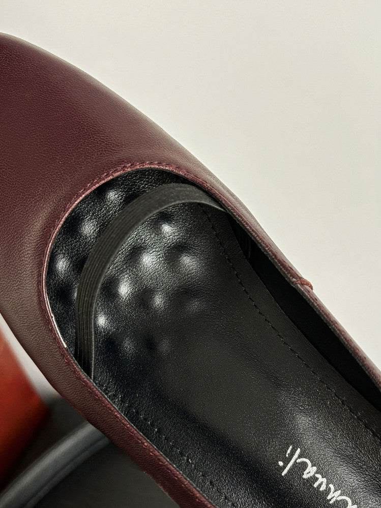 Karin Luna In Stock Spot Goods    Retro Elastic Band Chunky Heel Single Shoes