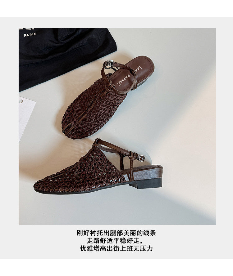 Karin Luna In Stock Spot Goods  Resort Style Series~Casual woven closed-toe flat sandals