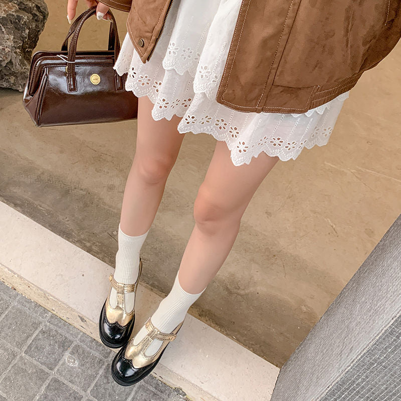 Karin Luna In Stock Spot Goods  Color Matching t Round Toe British Style Single Shoes