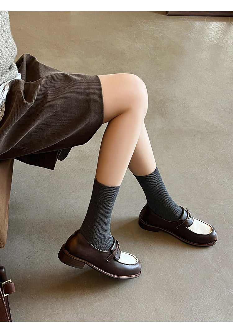 Karin Luna Casual Shoes Series~  In stock Classic color-blocking British style deep-mouth single shoes