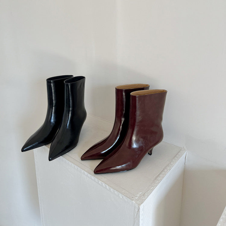 Karin Luna In Stock Spot Goods Minimalist Tube Kitten Heel Short Boots