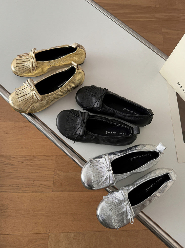 Karin Luna In Stock Spot Goods   Tassel Round Toe Hidden Wedge Mary Jane Shoes