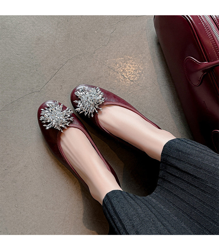 Karin Luna Full Leather Inside and Out~Gorgeous Fireworks Flat Granny Shoes