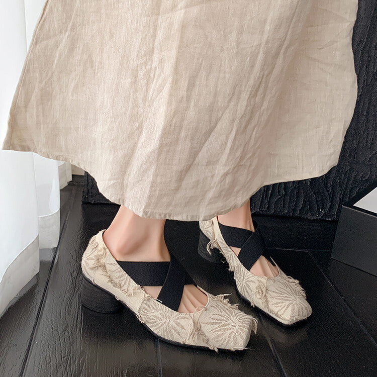 Karin Luna Chinese Pop is the Top Flow~ Orchid Pavilion Preface  New Chinese Style National Aesthetics Retro Cross Strap Mary Jane Shoes