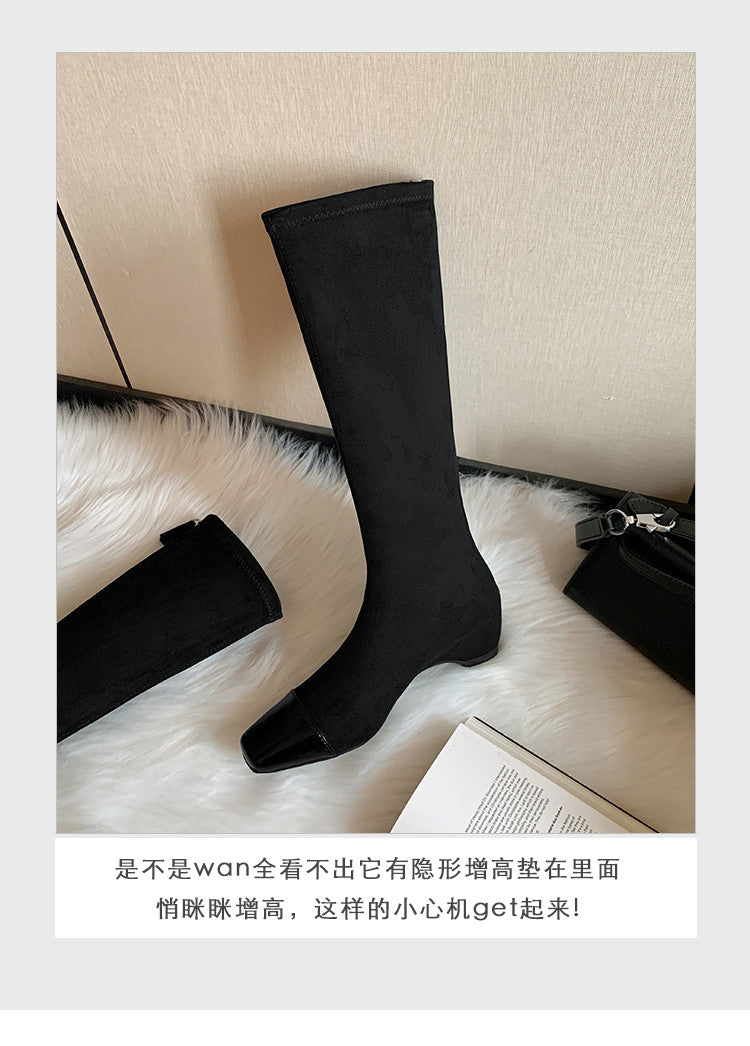 Karin Luna In Stock In Stock Patchwork Long Boots Elegant Versatile