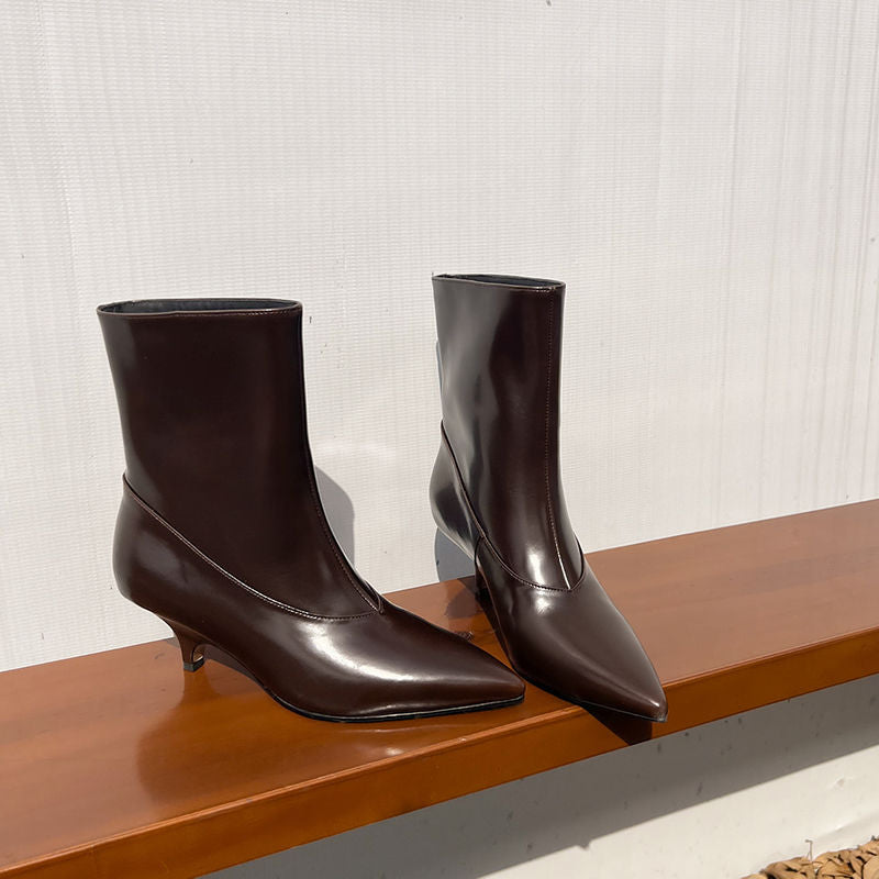 Karin Luna In Stock  Spot Goods Elegant kitten heel pointed toe trendy ankle boots