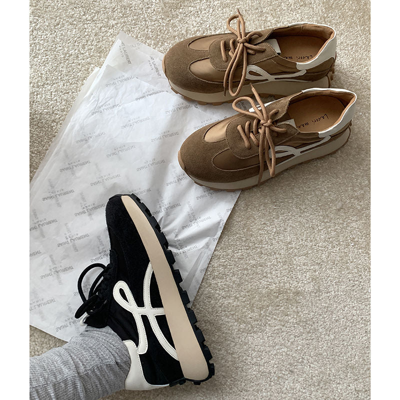 Karin Luna Casual Shoes Series~  In Stock Hot-Selling Versatile Lace-Up Thick-Soled Deep Mouth Single Shoes