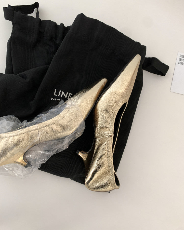 Karin Luna In Stock Spot Goods    Vintage Classic Style Shallow Mouth Single Shoes