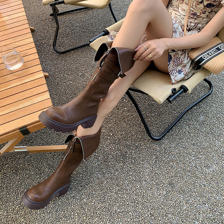 Karin Luna In Stock In-stock Foldable Niche Thick-soled Knight Boots