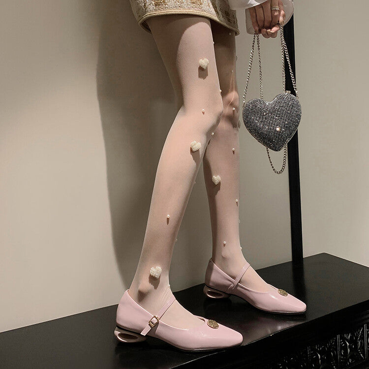 Karin Luna Camellia Story~In stock  Full Leather Shallow Mouth Single Shoes