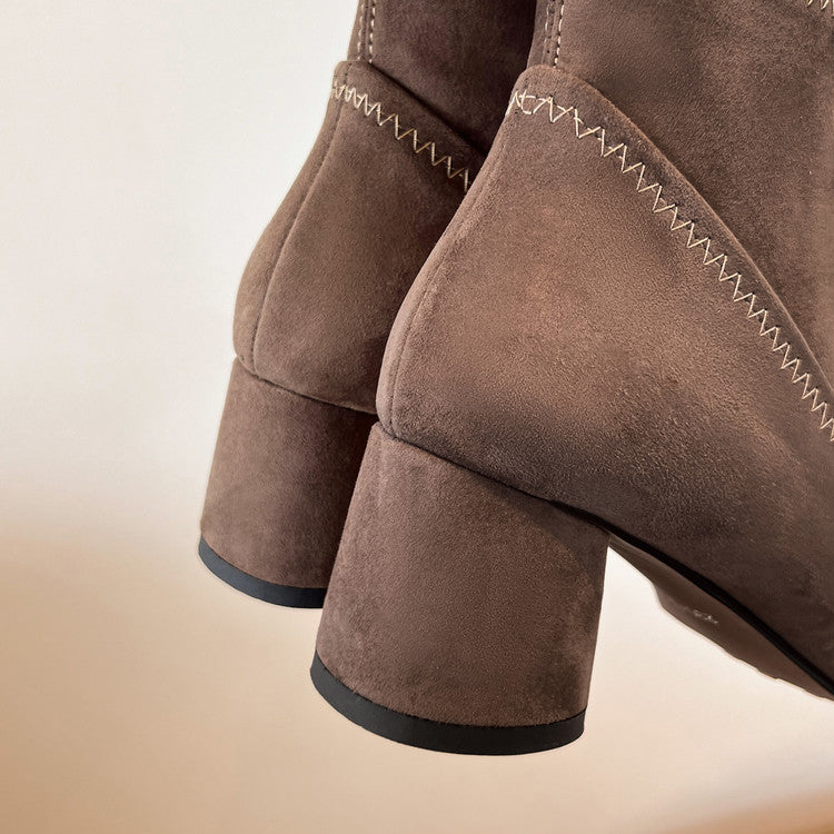 Karin Luna In Stock Spot Goods Hot-Selling Sweet Standard Bow Round-Toe Slim Short Boots