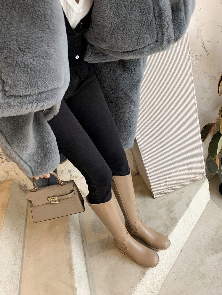 Karin Luna Internet Celebrity Photo  Best-selling in stock Full Leather Basic Long Boots  Winter Essential Combat Boots