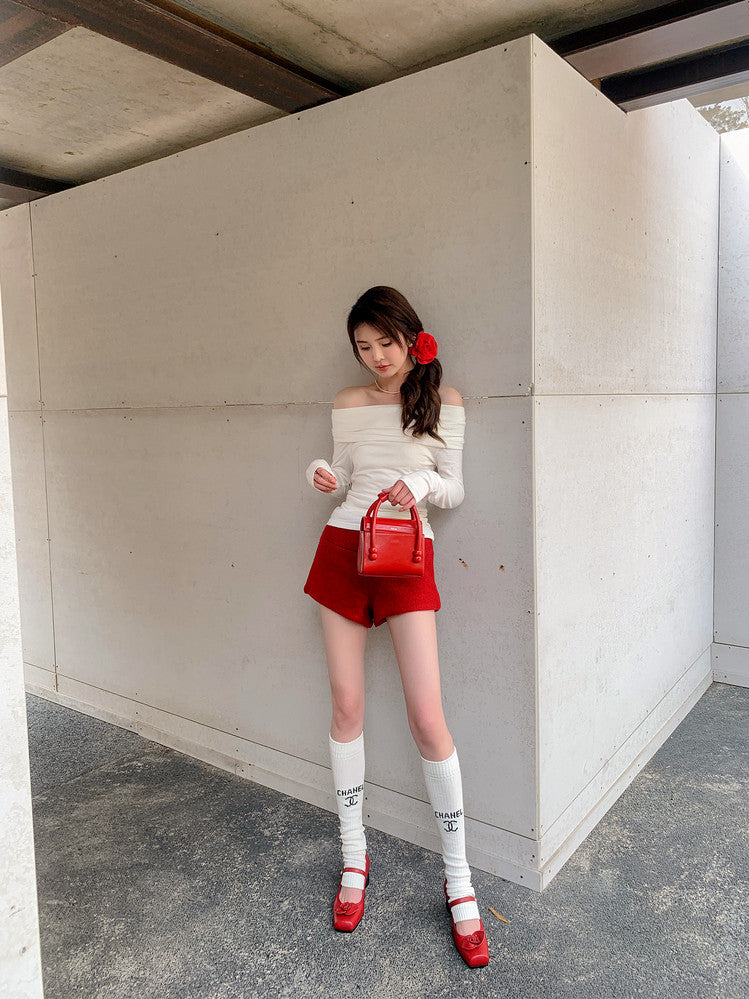 Karin Luna In Stock Spot Goods  Vintage Three-Dimensional Camellia Square-Toed Mary Jane Shoes