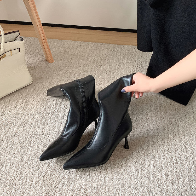 Karin Luna Elegant Style v Pointed Toe Stiletto Long Boots