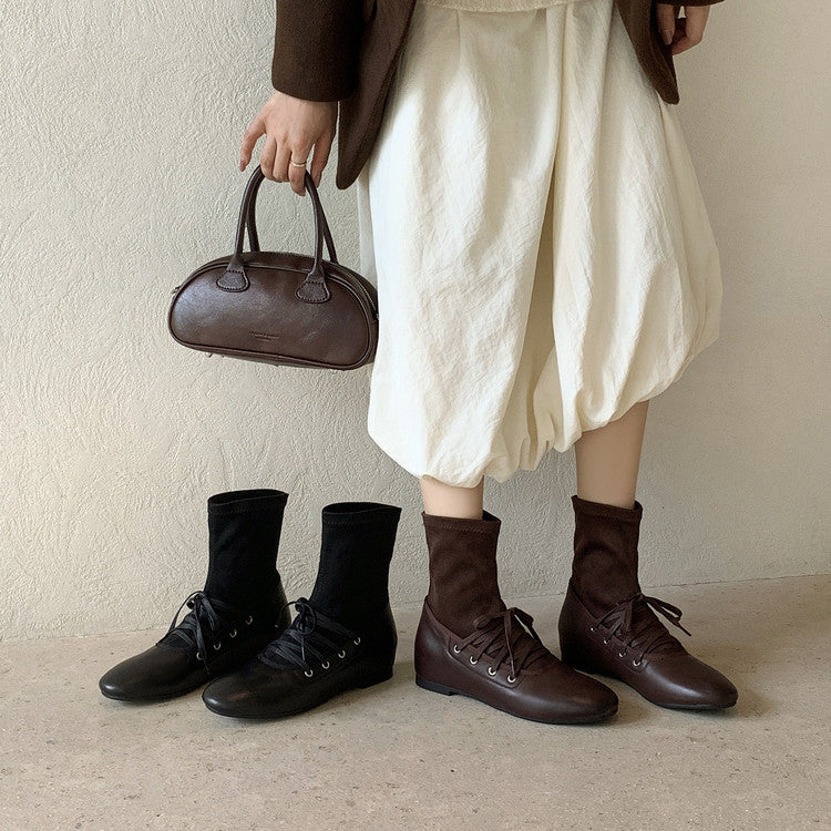Karin Luna Round Toe Internal Height Increase Lace-up Ankle Boots