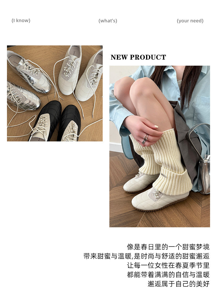 Karin Luna Casual Shoes Series~  In stock Xiaohongshu Hot-Selling Lace-Up Thick-Soled Deep Mouth Single Shoes