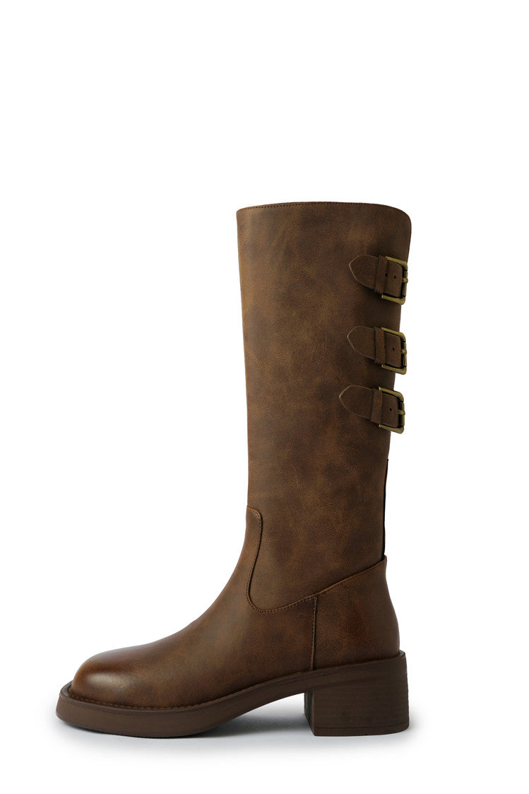 Karin Luna In Stock In Stock Thigh Circumference Belt Buckle Thick Sole Rider Boots