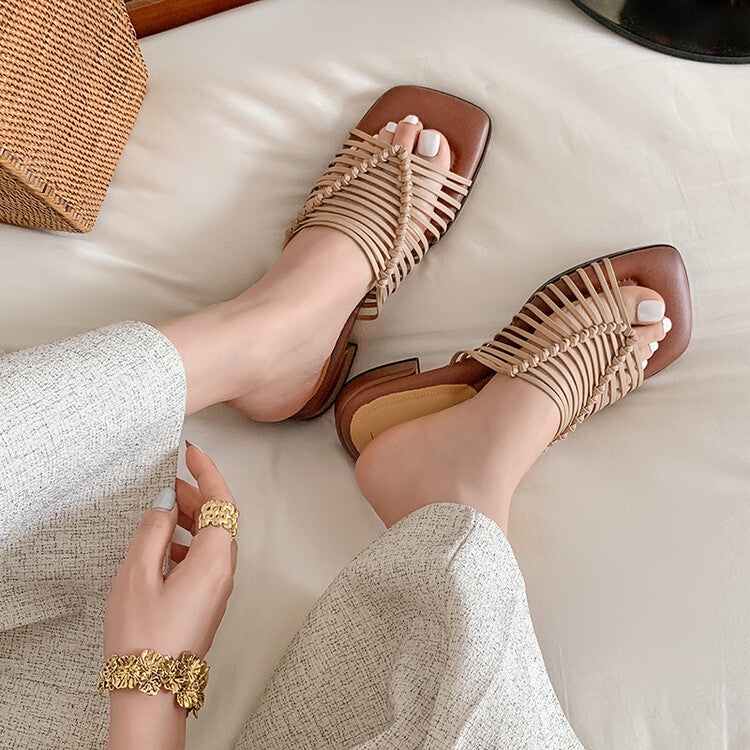 Karin Luna In Stock Spot Goods  Resort Style Handwoven Flat Sole Slippers