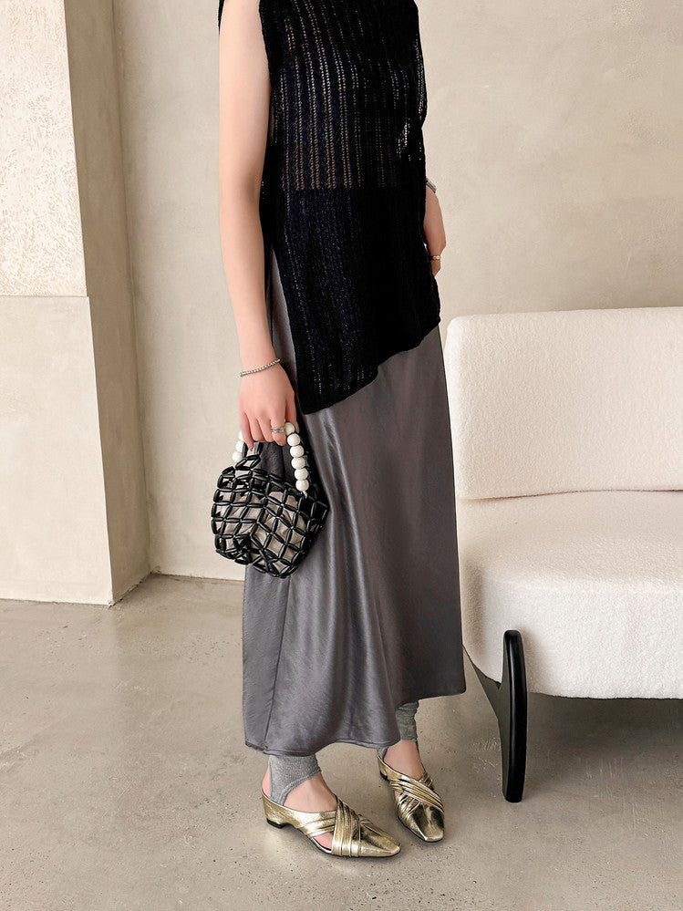Karin Luna In Stock In Stock Basic Elegant Fairy Style Small Square Toe Sheepskin Slippers