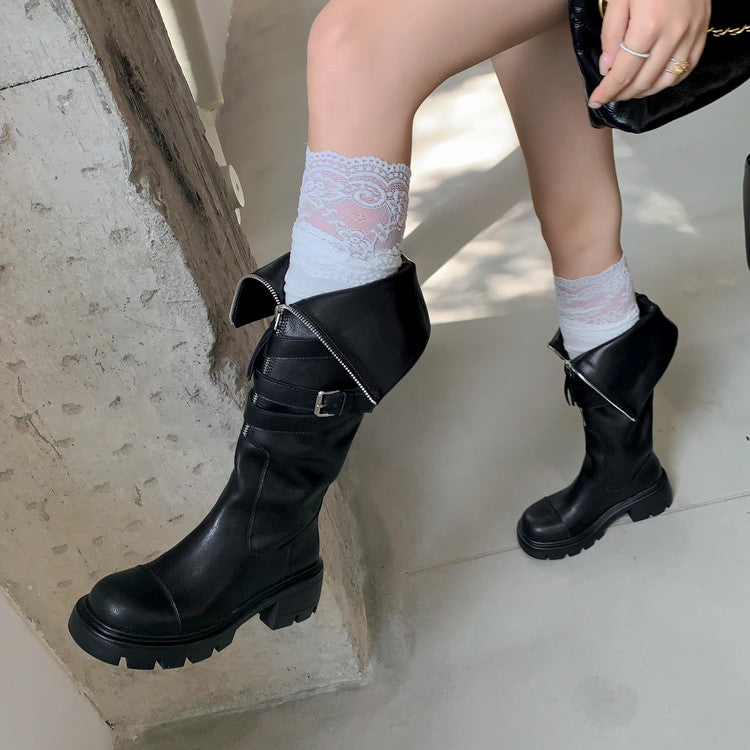 Karin Luna In Stock In-stock Foldable Niche Thick-soled Knight Boots