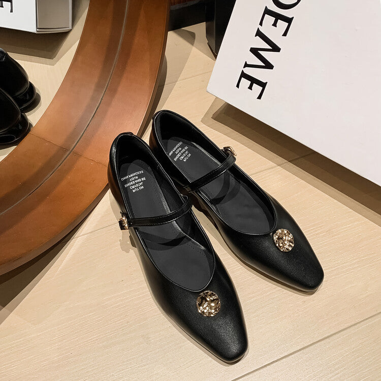 Karin Luna Camellia Story~In stock  Full Leather Shallow Mouth Single Shoes