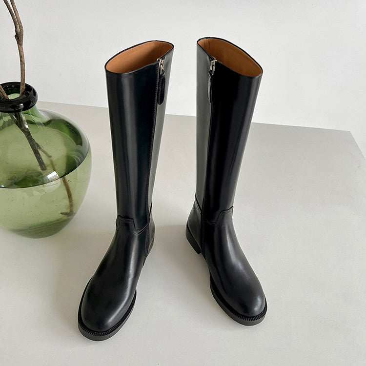 Karin Luna In Stock In-stock Basic Classic Timeless Round Toe Casual Riding Boots