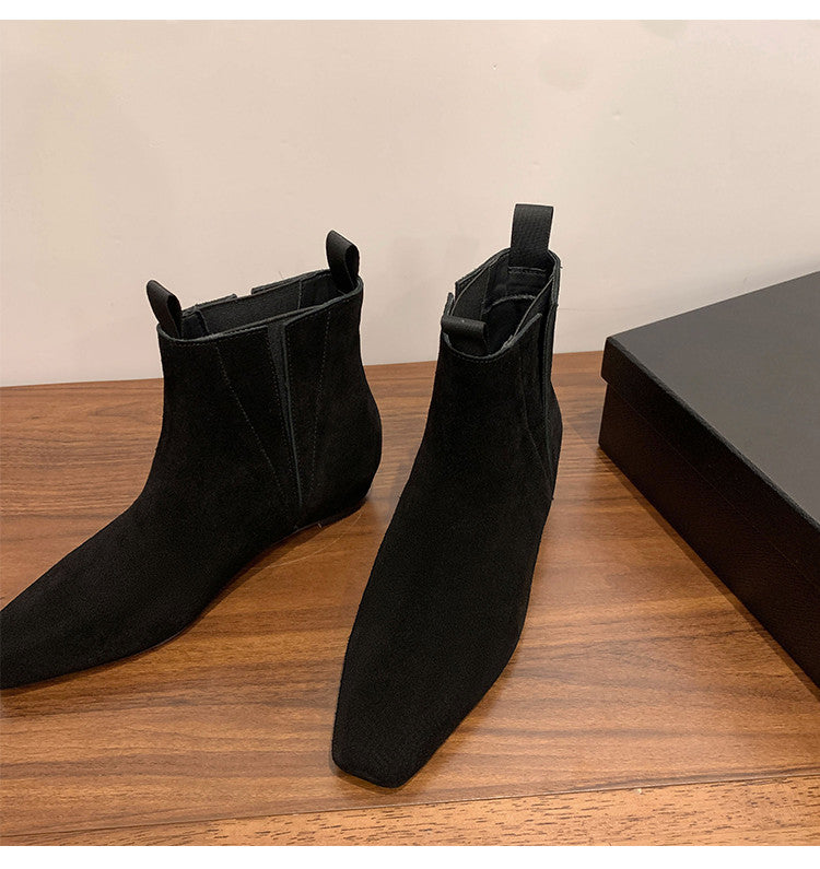 Karin Luna Design Edition Square Toe Hidden Heel Ankle Boots