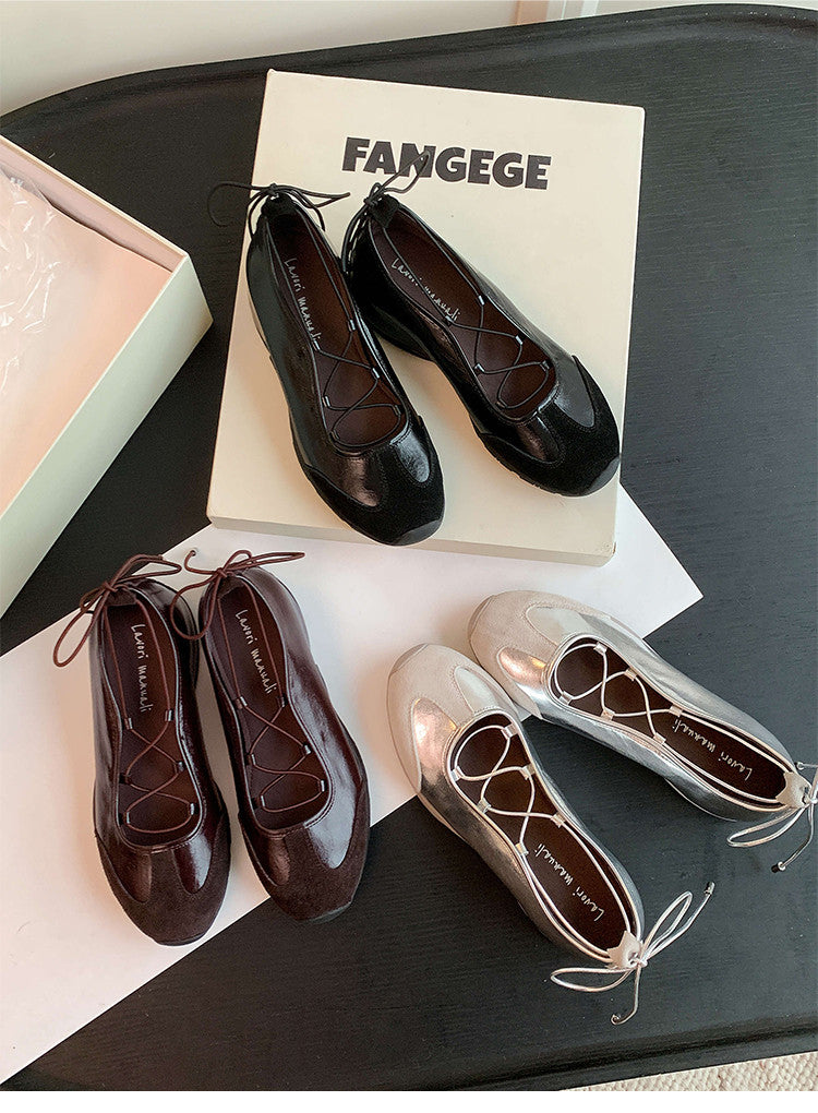 Karin Luna Basic Versatile British Style Casual Lace-up Flats