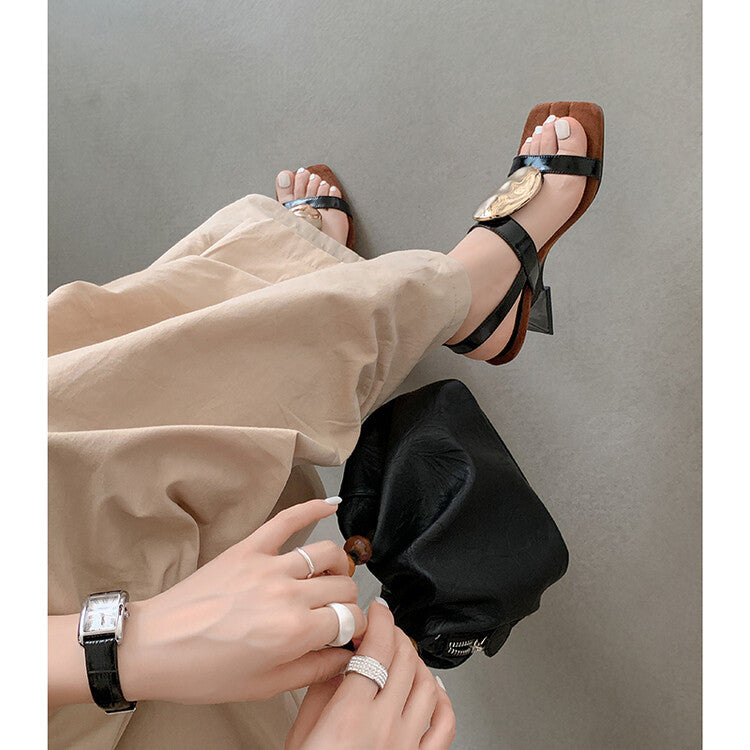 Karin Luna Hot-Selling Fasteners  Irregular Heel Open-Toe Sandals