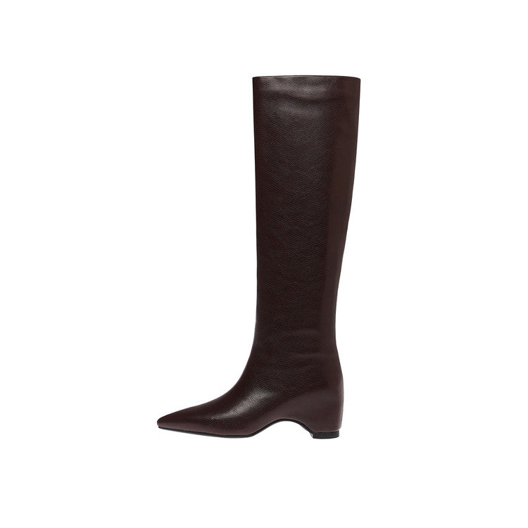 Karin Luna Hot-Selling Internal Height Increase Pointed Toe Straight-Leg Hot-Selling Long Boots