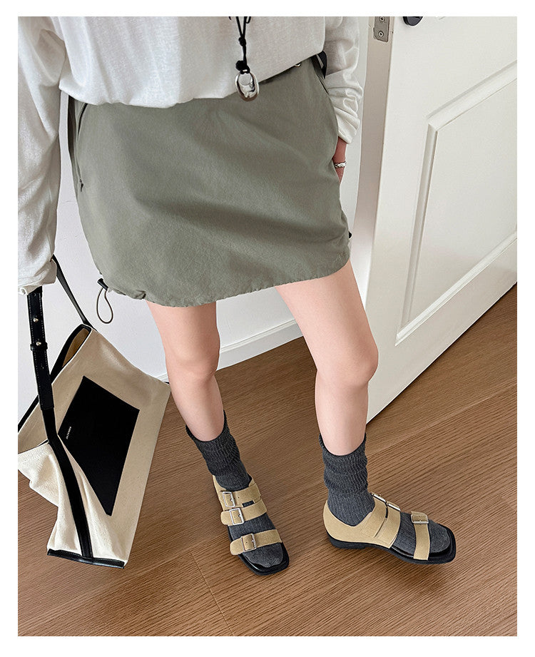 Karin Luna In Stock Spot Goods   Casual Belt Buckle Thick-soled Versatile Sandals