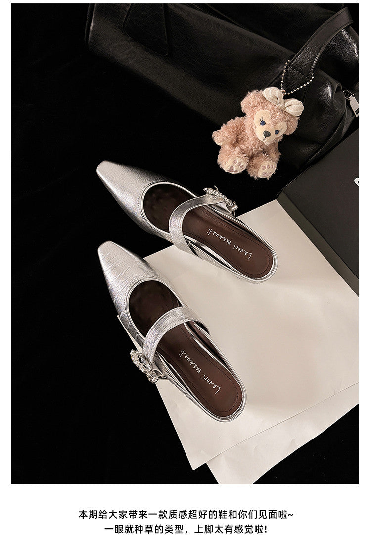 Karin Luna In Stock Spot Goods Full Layer Rhinestone Exquisite Closed-Toe Slippers