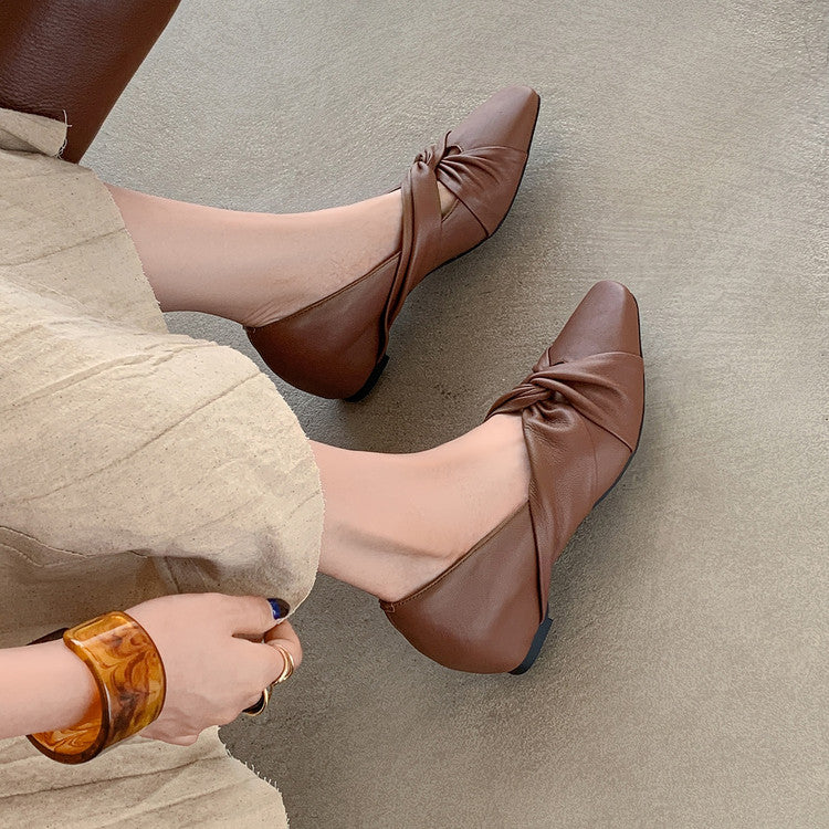 Karin Luna Cross Design Square Toe Hidden Wedge Shoes