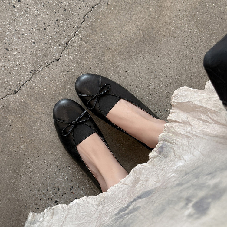 Karin Luna Full Layer Inside and Out~Basic Versatile Bow Hidden Heel Shoes