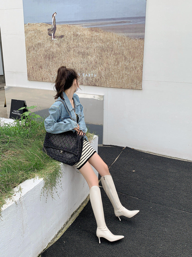 Karin Luna Elegant Style v Pointed Toe Stiletto Long Boots